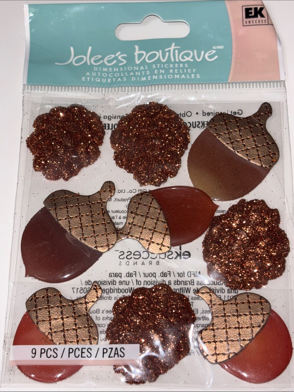 Jolee's Boutique Acorns Dimensional Stickers Boutique Autumn Acorn & Glitter